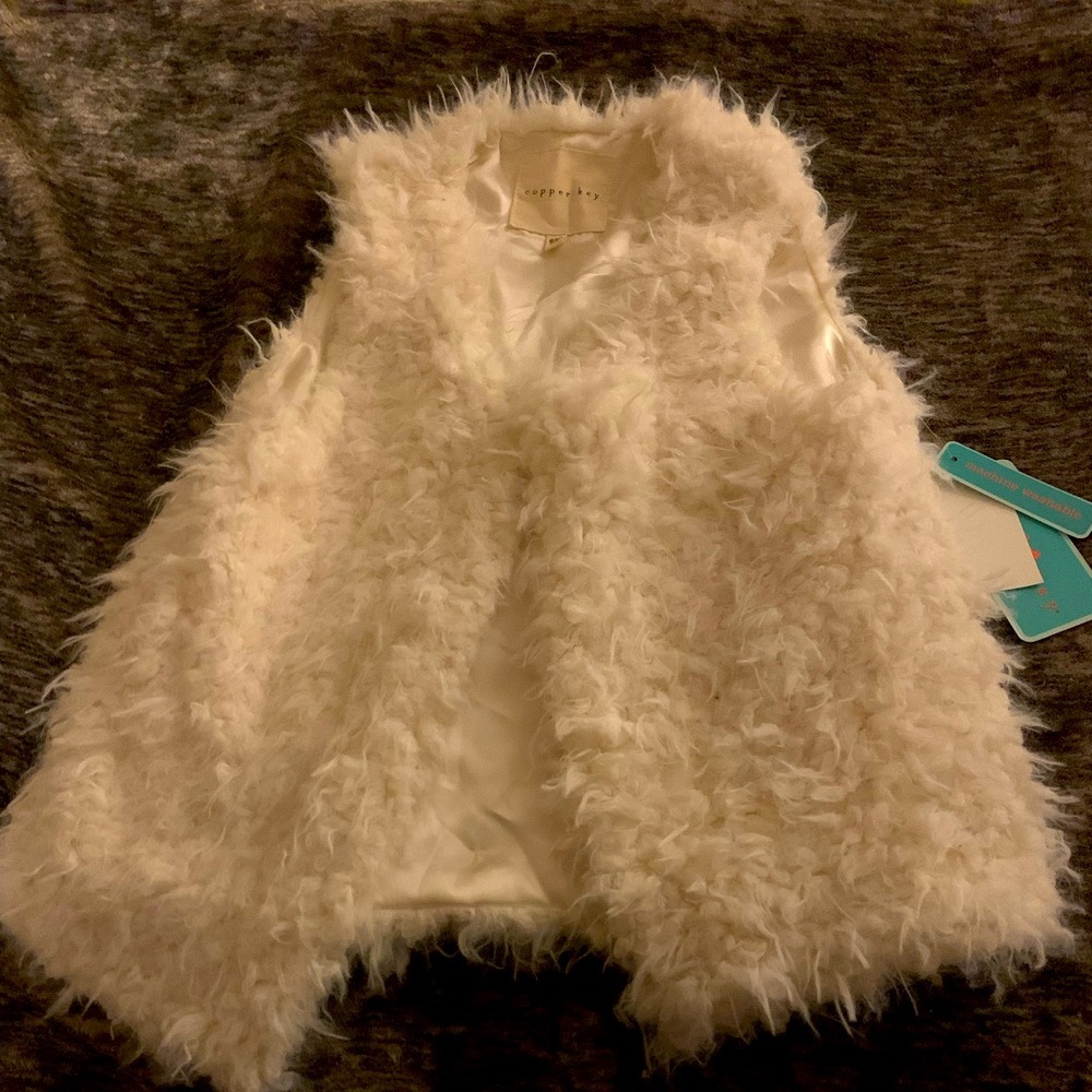 NWT Copper Key girls fur vest
